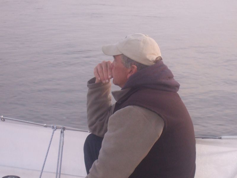 Dave keeping watch in the ICW