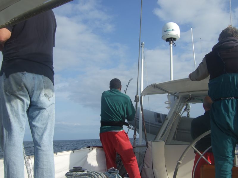 Leo catching the 1st Blackfin tuna