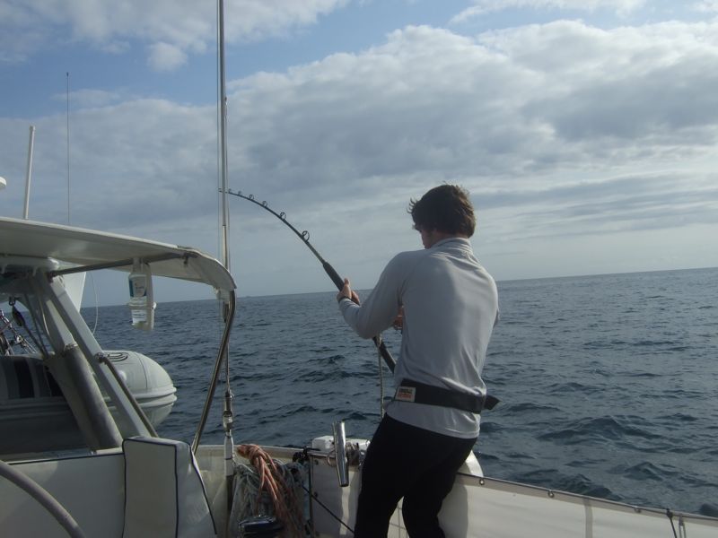Pete fighting his tuna
