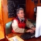 Marnie writing a blog